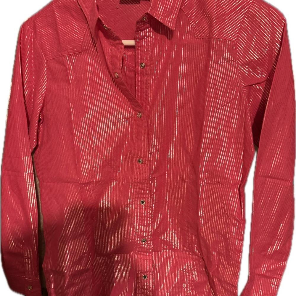 Shiny Pink Button-Up Shirt